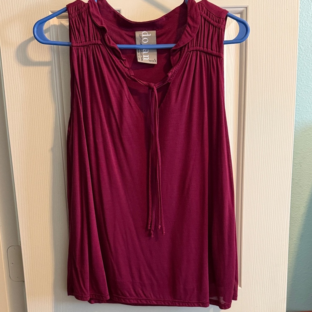 Anthropologie Burgundy Sleeveless Blouse